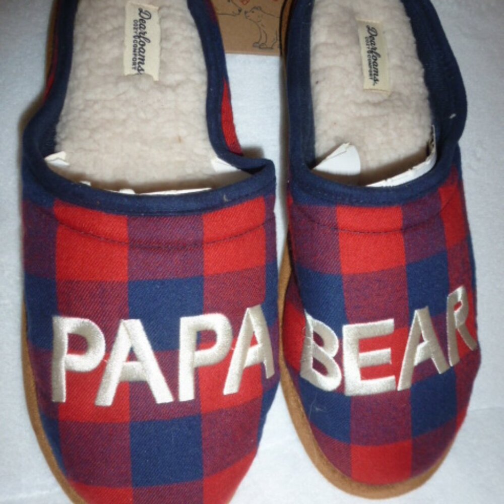 Dearfoams Cozy Comfort Mens Papa Bear Clog Slippers Size: M (9-10)